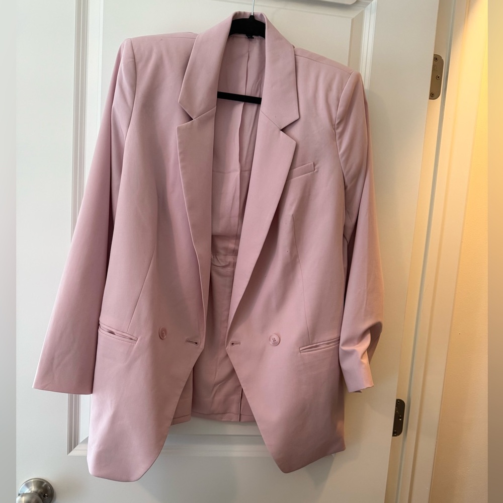 Pink Double-Breasted Blazer